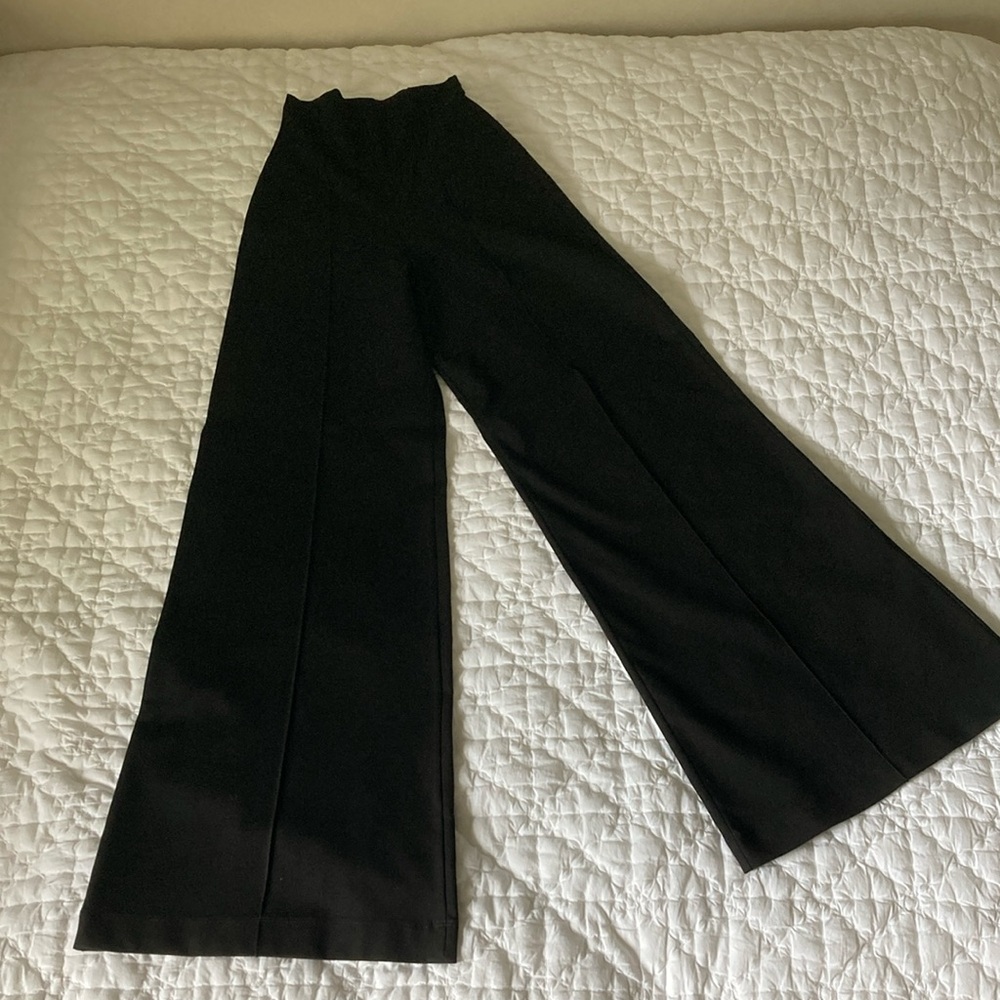 Ripley Radar black ponte knit wide leg pant